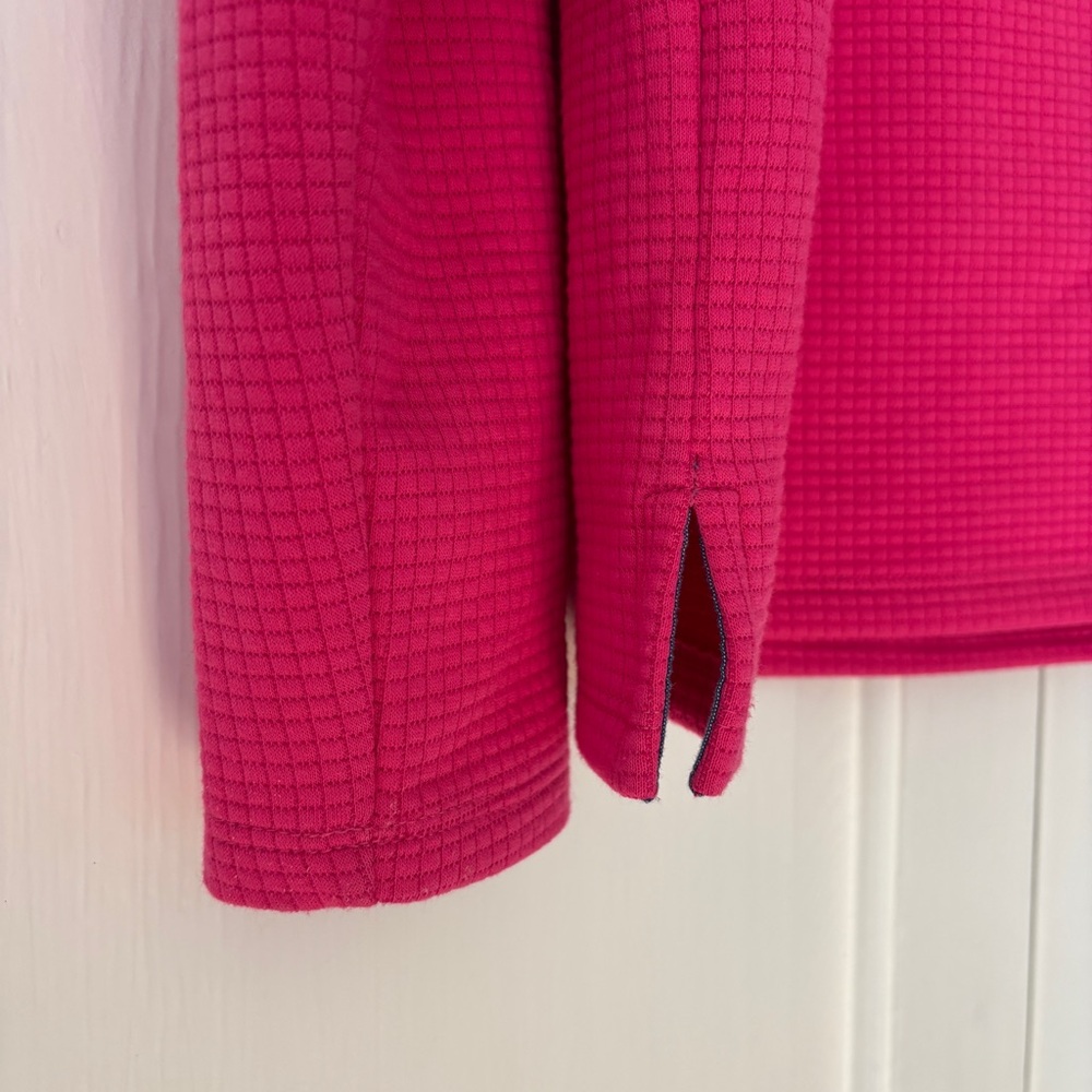 Talbots‎ Pink Waffle Knit Mock Neck Pullover Sweater Button Shoulder Pocket XS - Picture 11 of 13